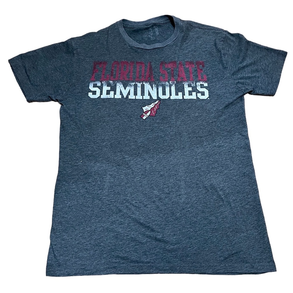 Florida State T-Shirt Size Men XL Short Sleeve Spell Out Tomahawk Grey 42”